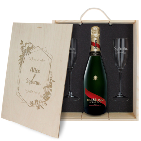 Coffret à Champagne personnalisé Mariage