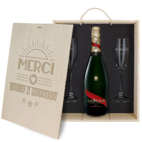 Coffret à Champagne personnalisé Merci