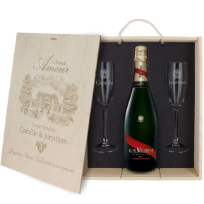 Coffret à Champagne personnalisé Amour