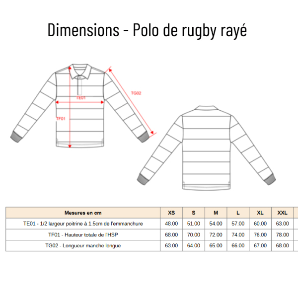 Polo de rugby rayé unisexe personnalisé