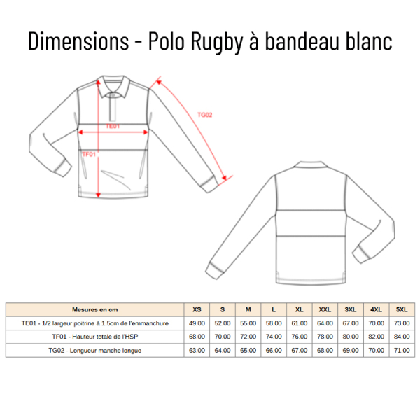 Polo Rugby à bandeau blanc personnalisé