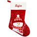 Botte de Noël rouge personnalisée bonhomme de neige