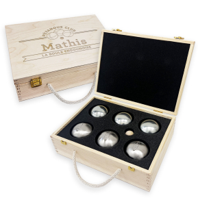 Coffret 6 boules de pétanque personnalisé