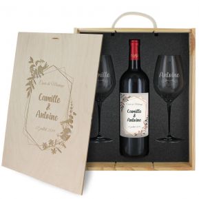 Caisse bois vin - coffret vin cadeau boite en bois a decorer caisse en bois  avec couvercle - 1 bouteille de vin - La cave Cdiscount