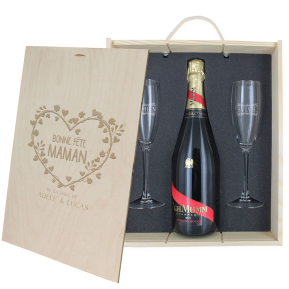 Coffret à Champagne personnalisé Bonne fête Maman