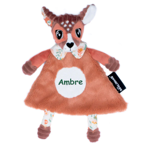 Doudou bébé Mélimélos la biche personnalisé