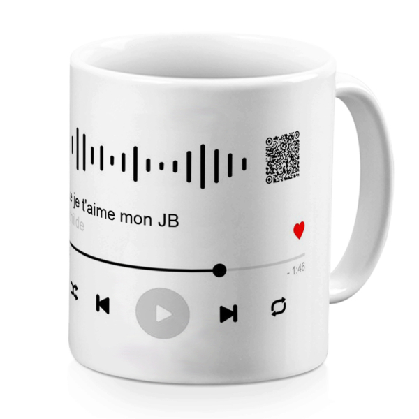 Chanson personnalisée sur mug face chanson