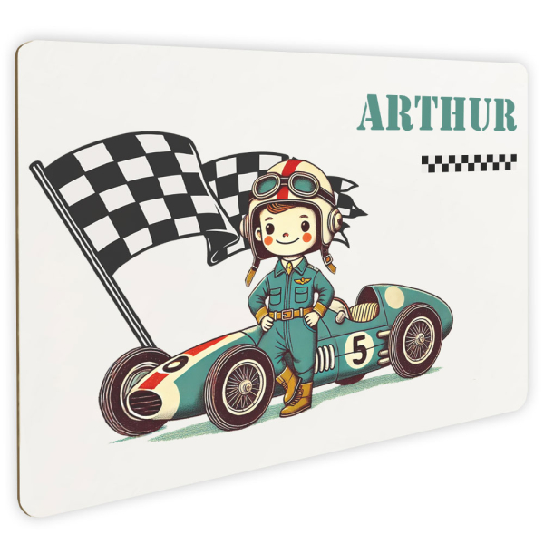 Plaque de porte pilote de Formule 1 personnalisée