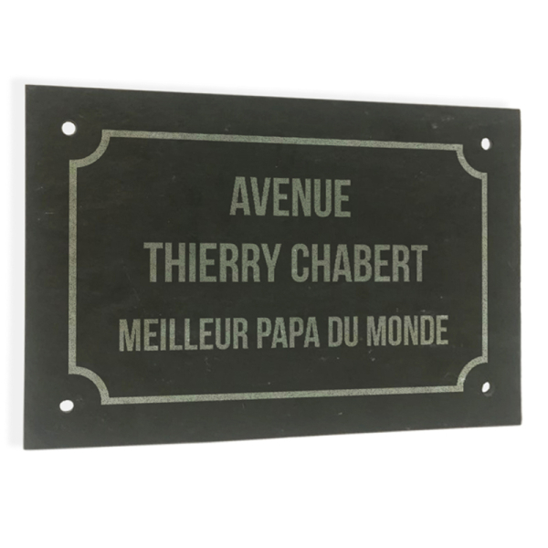 Plaque de rue ardoise gravée