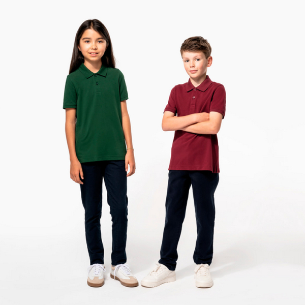 Polo enfant bio et vegan brodé