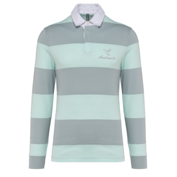 Polo de rugby rayé brodé