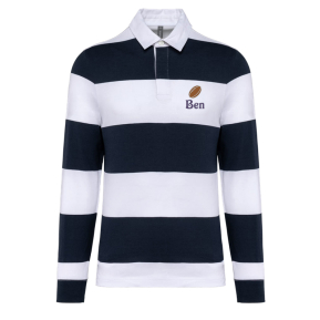 Polo de rugby rayé unisexe personnalisé