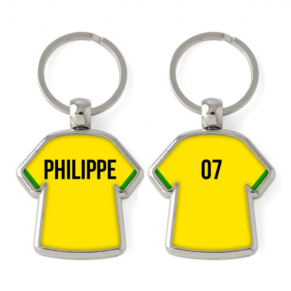 Porte-clés avec numéro de maillot de football Prénom personnalisé Votre texte  Porte-clés et numéro de maillot de football brodés avec numéro -  France