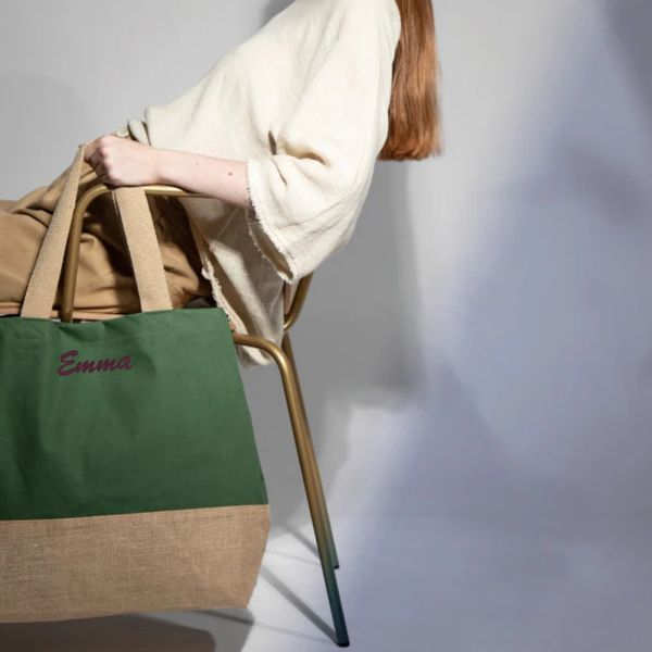 Sac shopping khaki présentation