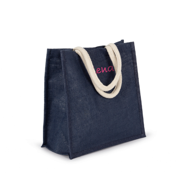 Sac style cabas en toile de jute marine