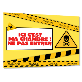 Plaque de porte Danger pour chambre d'ado