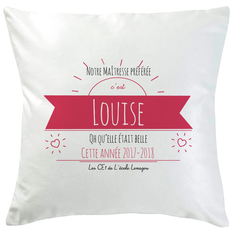 Coussin personnalisé message ensoleillé