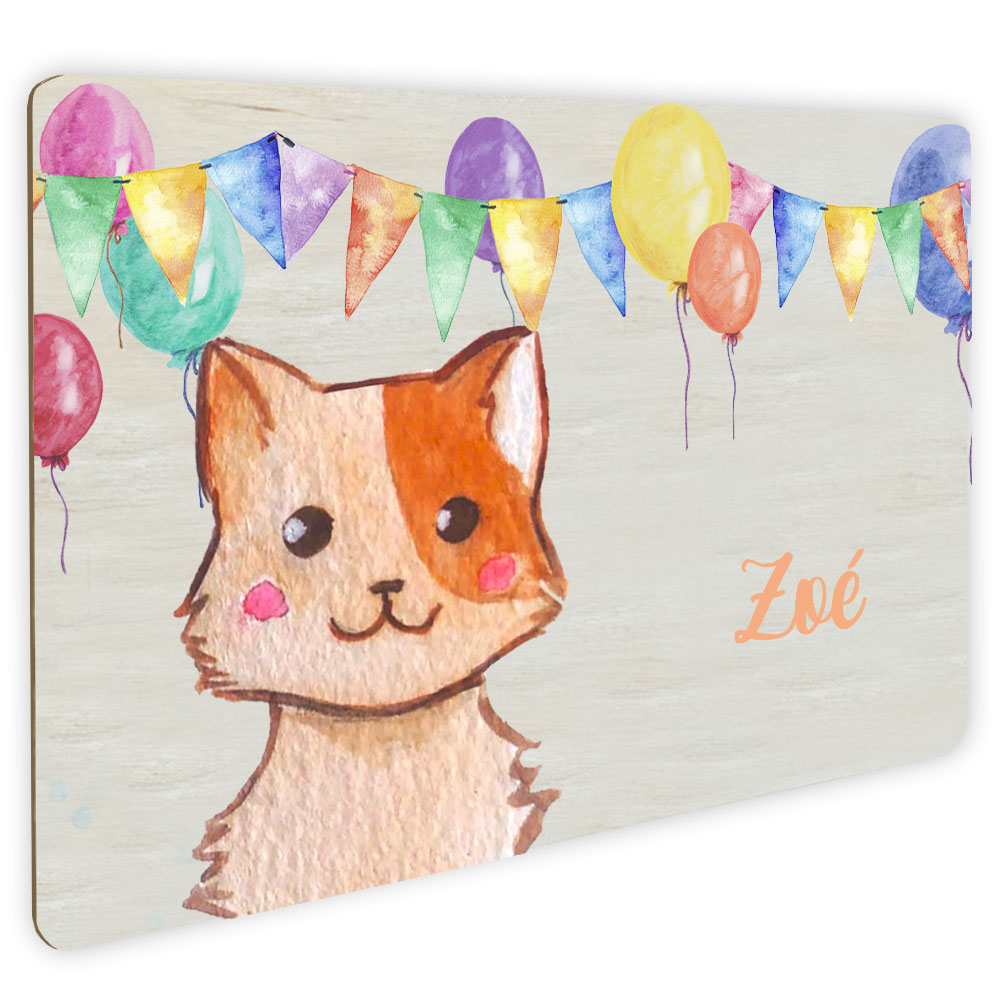 Plaque de porte ballons et animaux personnalisée