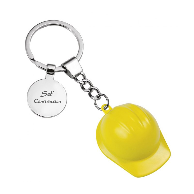 Porte-clés casque de pompier avec prénom gravé personnalisable