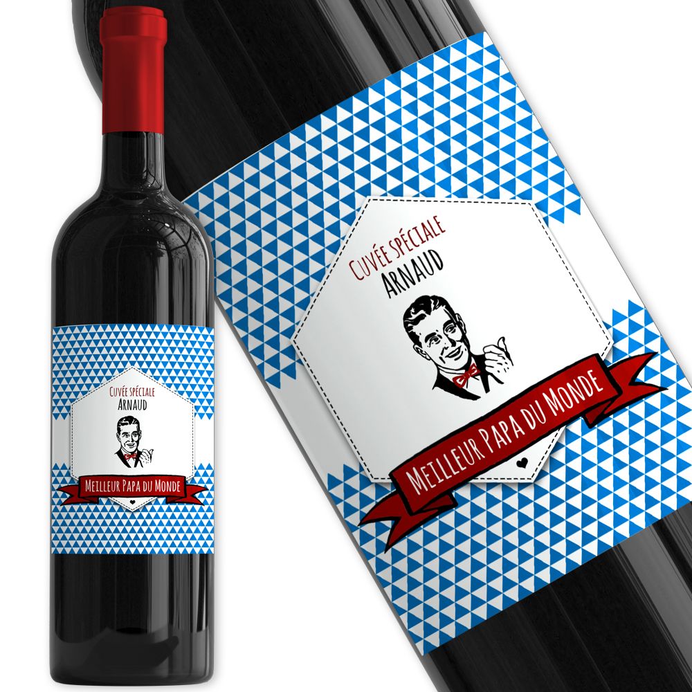 Bouteille de Vin avec étiquette personnalisée d'une photo